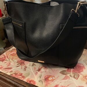 Aldo Black Textured Tote Bag